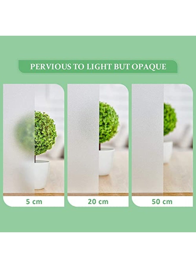 CLENEA Window Privacy Film, Frosted Glass Static Sticker, Self Adhesive Opaque Vinyl Bathroom Door Sticker, UV Protection, Easy To Use, For Smooth Glass Surfaces, Can Be Used For Home, Office, 60x200cm - Image 2